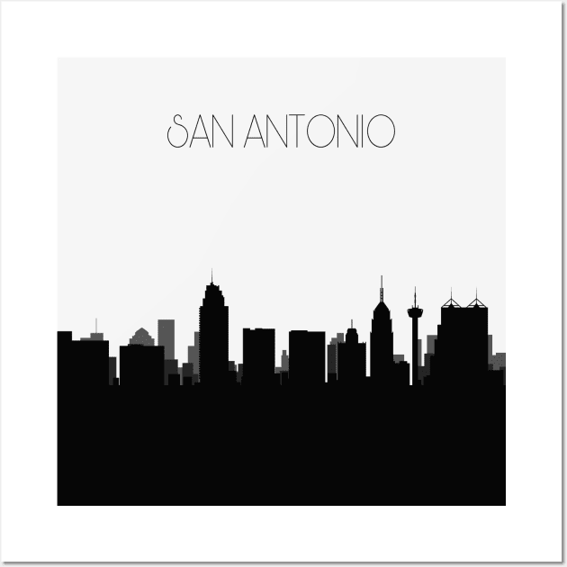 San Antonio Skyline Wall Art by inspirowl